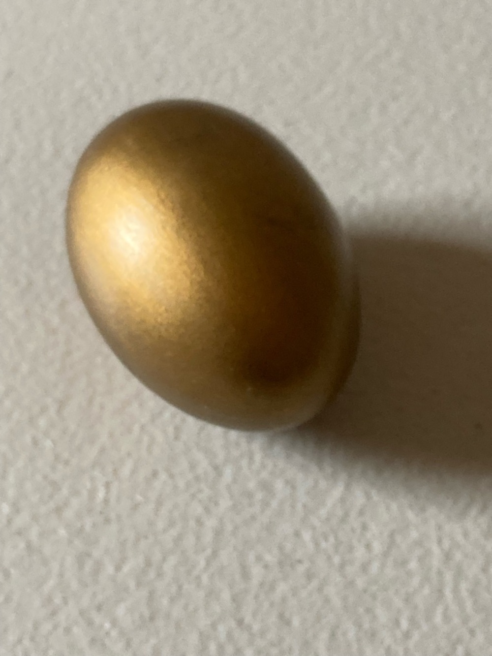 Gold Golden Easter Decorative Egg 2.5” Long Feels Like Resin Material